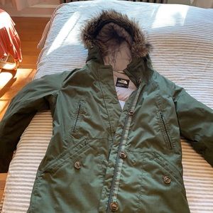 Green Northface Winter Puffer Coat
